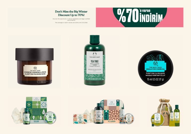 THE BODY SHOP გთავაზობთ 70% – მდე ფასდაკლებას თავის მოვლის საშუალებებზე