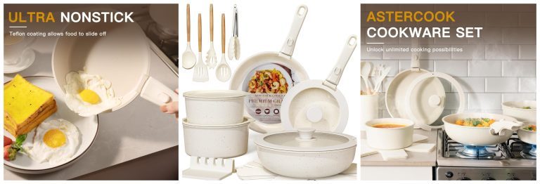 55%-მდე ფასდაკლება Astercook – ის ტაფების ნაკრებზე